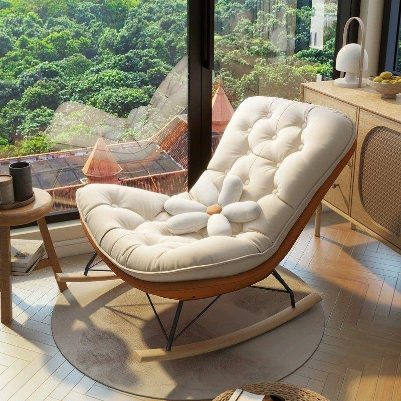 休闲摇科家用摇椅懒人躺椅轻布奢客厅技沙发椅单UOR人网红摇椅子