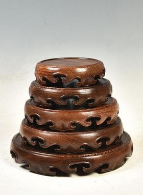 花盆底座鸡木底圆形实木花瓶翅鱼缸盆景佛像砂紫壶底座摆ZJ6669件