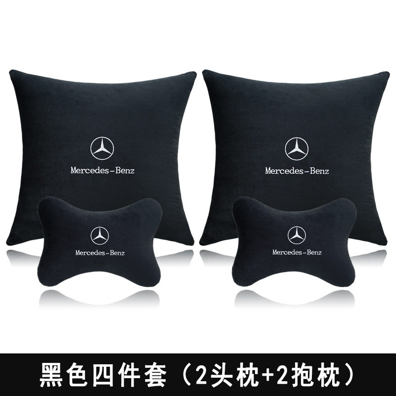 适用于奔驰头枕护颈枕腰靠车用E级E300L靠枕GLC260汽车抱枕四件套