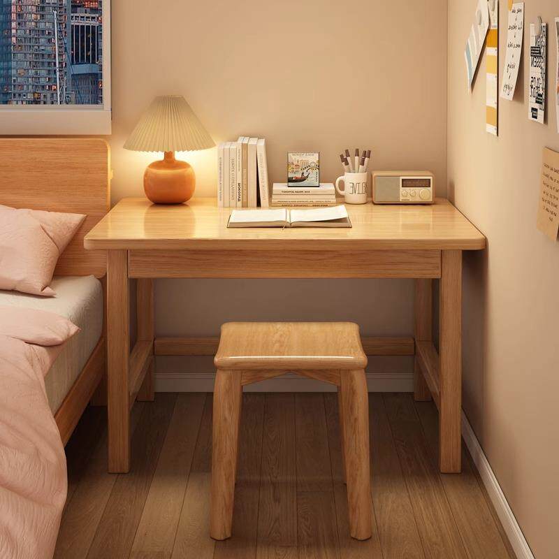 实木书桌松木学生家用卧室桌子长方形电脑桌台式办公桌简易出租屋