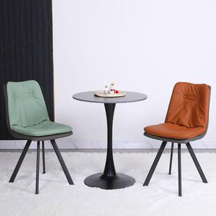 靠背餐椅餐厅现代简约家用书桌靠背椅子简易化妆椅子铁艺餐椅