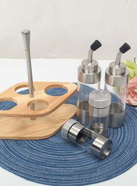 4不锈钢调味罐调料盒餐厅3组合装油壶家用有ZJ-E521调料瓶0盐罐调