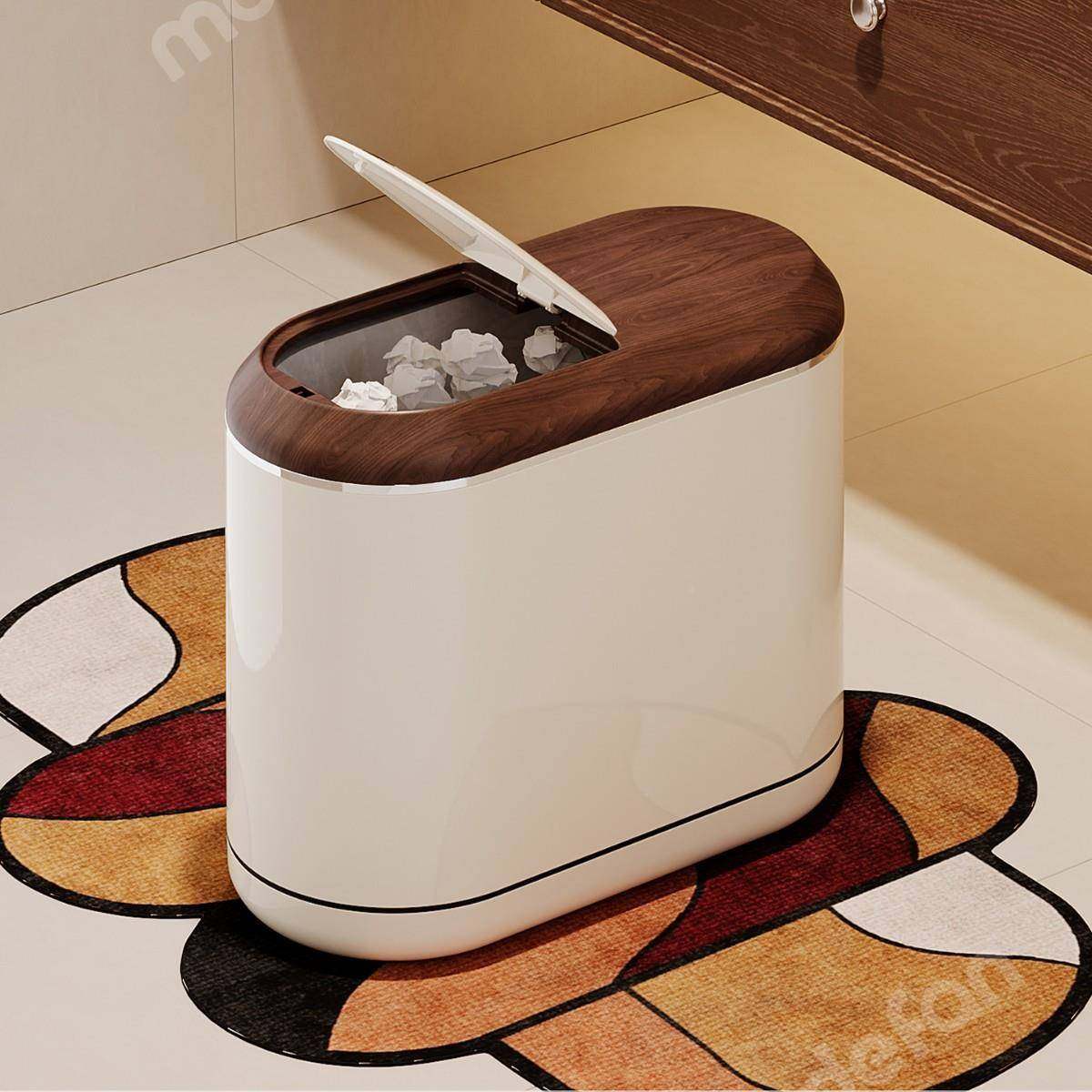 高颜容值卫生间夹窄YM-7850-缝垃圾中古风家用桶客厅厕所大号量带