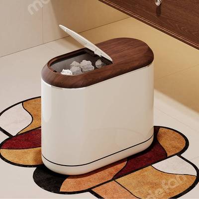 高颜容值卫生间夹窄YM-7850-缝垃圾中古风家用桶客厅厕所大号量带