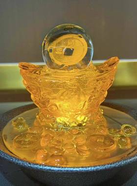 财源滚滚送礼流水ZUC摆件财招宝进宝创意摆件聚宝盆流水摆件新元