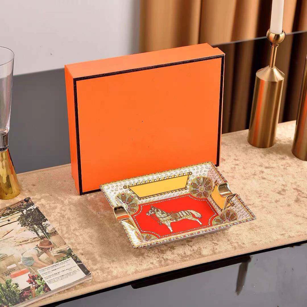 客346厅陶瓷雪烟灰缸档大气欧式茄用缸大号家创意高烟缸烟碟乔迁