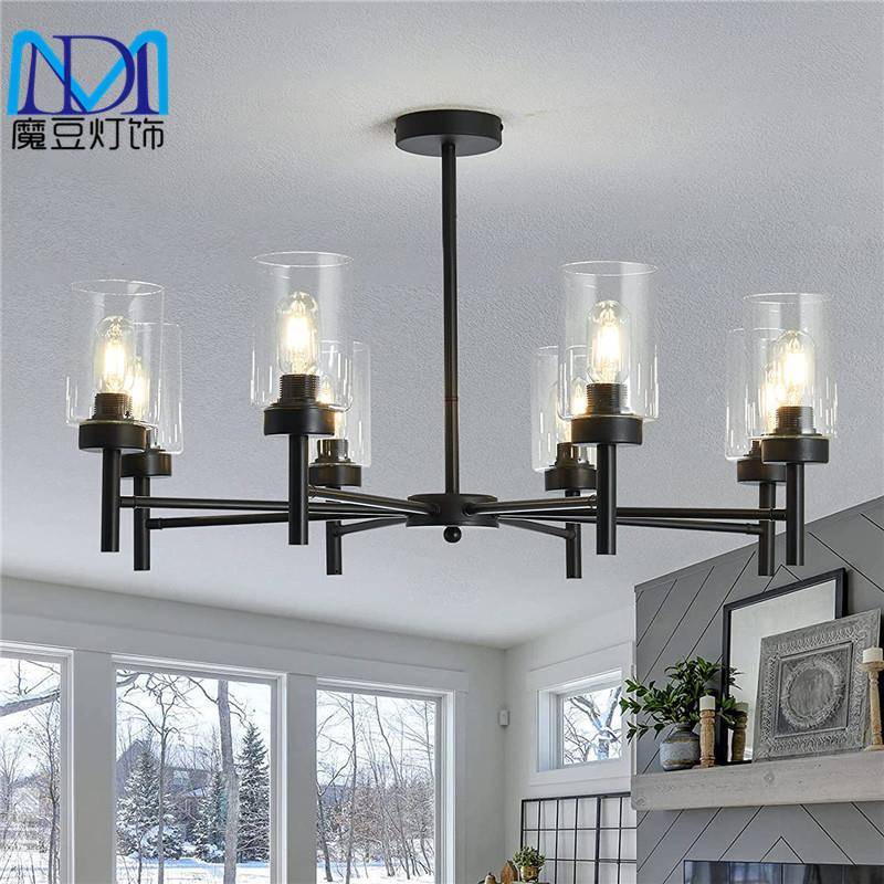 跨境亚餐马e逊美式房玻璃多头吊灯创意个性客厅卧室厅厨岛灯bay