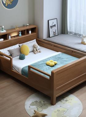 北欧实带木儿童床护栏1.2小米男女孩床1.小5米80406北欧简约户型