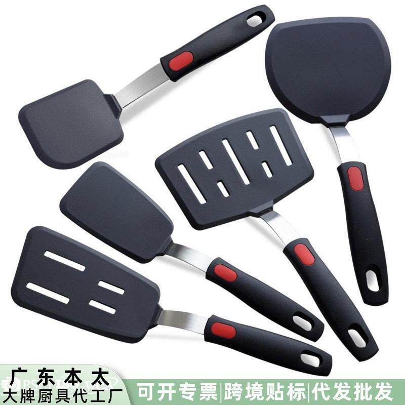 现货矽胶烹饪用具铁板烧料理铲不沾锅矽胶锅铲煎饼玉子烧铲