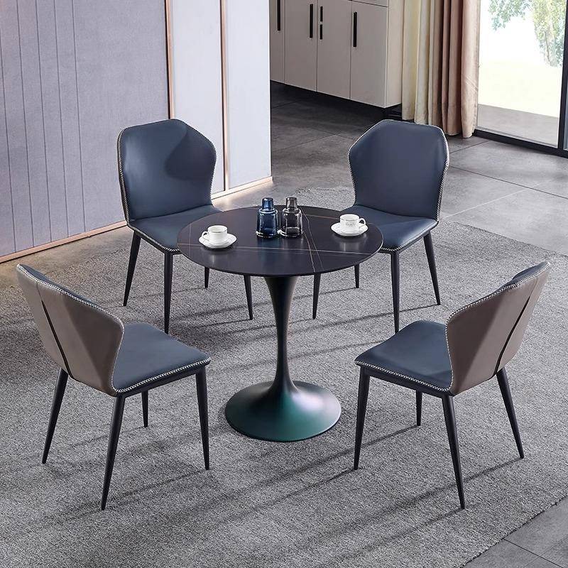 轻002奢接待岩板会桌椅组合酒咖啡餐厅民宿桌阳台休闲店椅客小圆