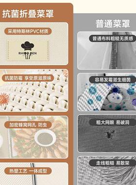 高档抗罩菜F9956TT5家用可折菌叠可水洗防盖菜罩防尘蝇剩饭菜食物