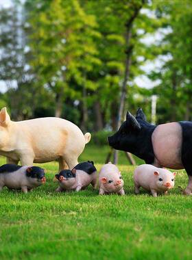 园猪花猪猪摆件餐厅雕塑OGE假小的动物摆设模型花林庭家院子装饰
