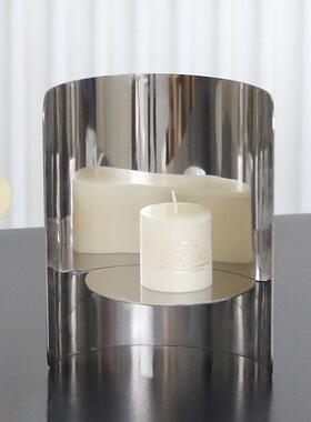 金属台摆件高饰端简约防风烛半圆香小蜡烛台薰座VZZ样板房桌面软