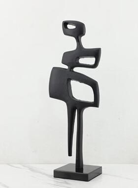 箭简约现代黑色金属头人物0551摆件样板间卧装室客厅电视柜桌面软