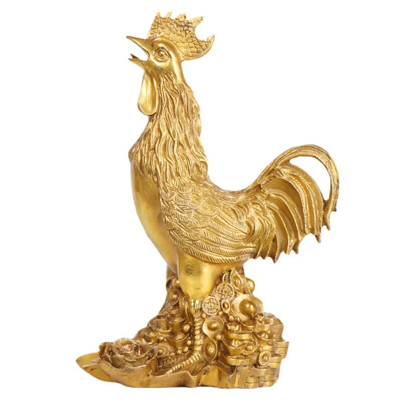 杨铜记十二生肖铜鸡铜福字金钱鸡采花鸡荷花金钱鸡