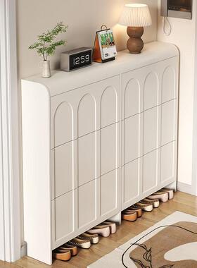 奶油风HDX超薄翻玄斗关鞋柜家用门口入省户门柜一体空间简易收纳