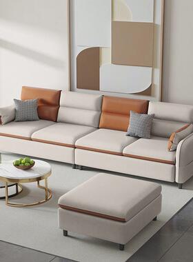 奶油风感沙发OUS科家技艺防猫抓客厅农村用简易轻奢高级直排布网