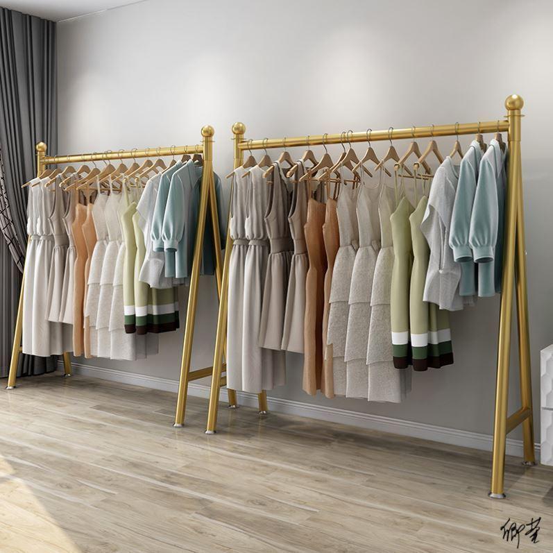 卖货用的衣服架女装简易带轮商场可折叠货架子展示架衣服挂地摊货