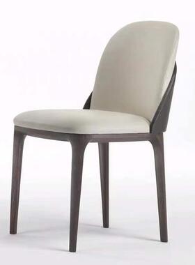 北欧风格餐椅简约现代样板房金属椅创意实木别墅轻奢休闲客厅家用