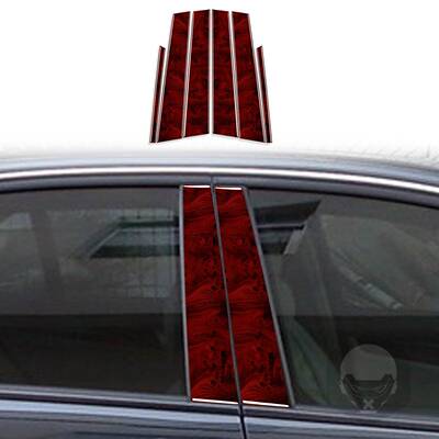 适用于07-13款奔驰C级W204雀眼红车窗B柱门柱贴汽车外饰改装配件