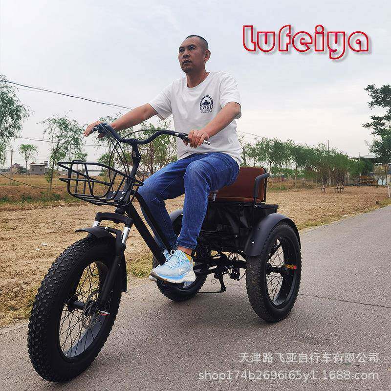 多功能胖胎脚踏三轮车粗胎雪地自行车拉人拉货接孩子购物脚蹬车