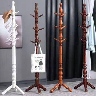 简约现代实木落地衣架客厅卧室单杆直挂配件新中式源工厂一件