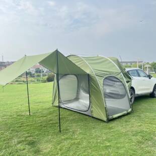 户外露营升级带网纱延伸天幕前厅SUV帐篷车尾帐篷车后一体帐篷