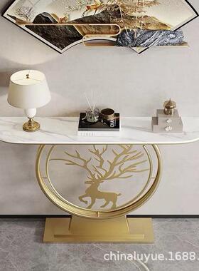 现代简约玄关桌子欧式岩板创意玄关台客厅风格玄关柜铁艺玄关柜