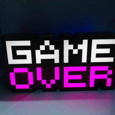 GAMEOVER游戏氛围灯马赛克图标灯三档位调节灯USB变色夜灯拾音灯