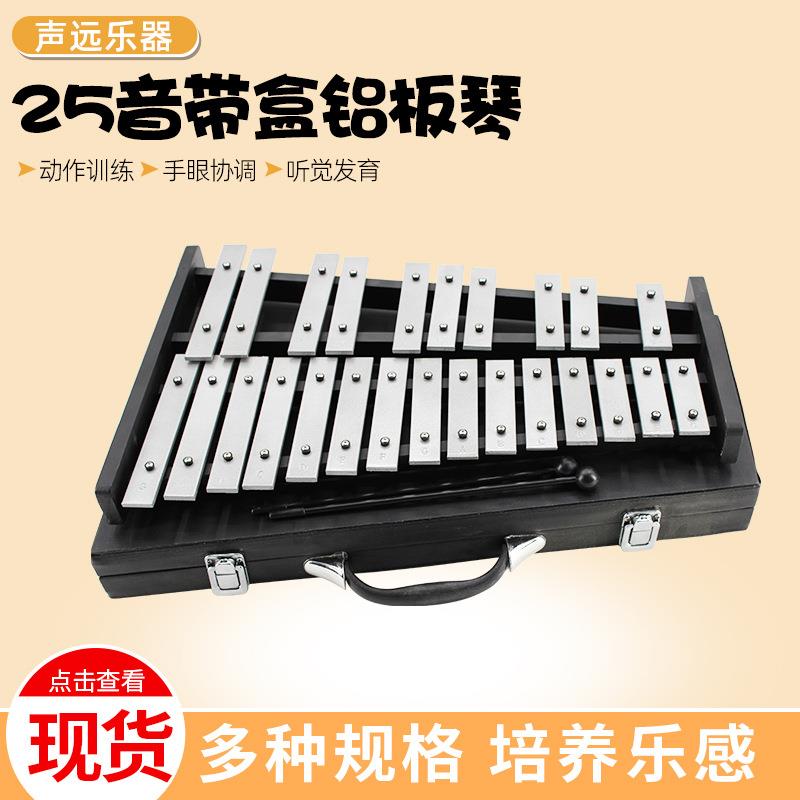 25音带盒铝板琴音乐教具金属琴儿童玩具打击乐器学生铝板琴