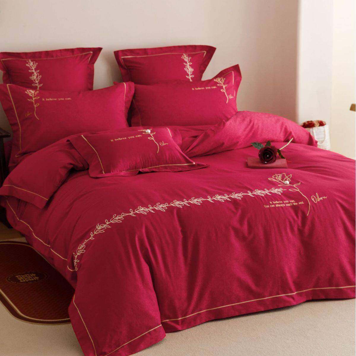 简约大气大红色结婚四件套全棉纯棉被套少女心床单双人床上用品,机械设备,其他机械设备,淘宝优惠券,粉丝福利购,淘宝优惠卷