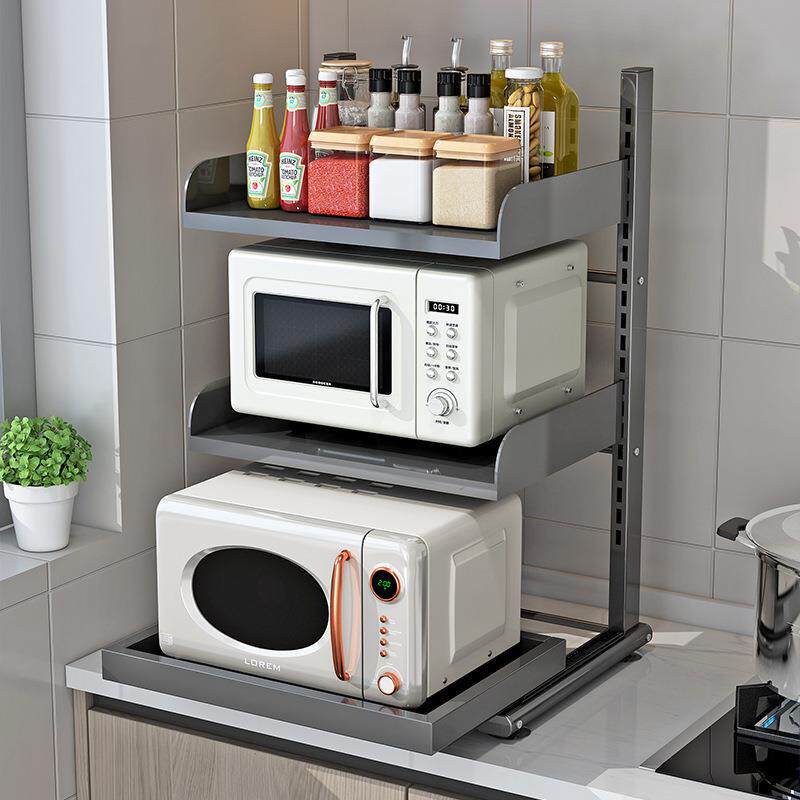 多功能微波炉架房置物电饭锅微架波炉收架子厨可调节家用小电器纳