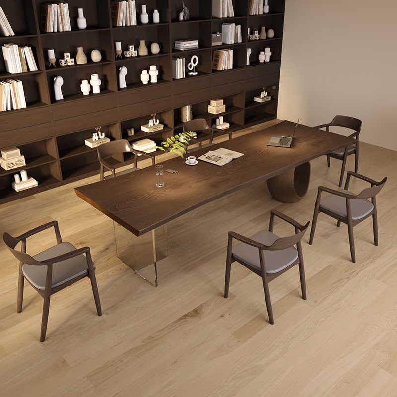 中古实茶木大板台桌椅组合去客厅化桌椅YDW现代餐桌椅风创意办公