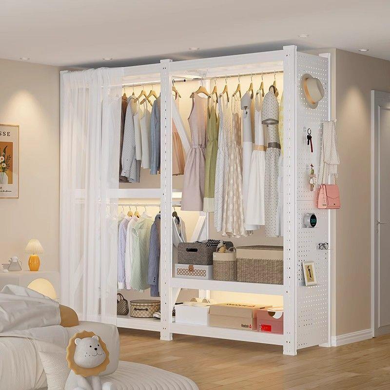 家用货架置衣柜开放式挂衣架钢简公制寓出见详情租房易落地衣橱收