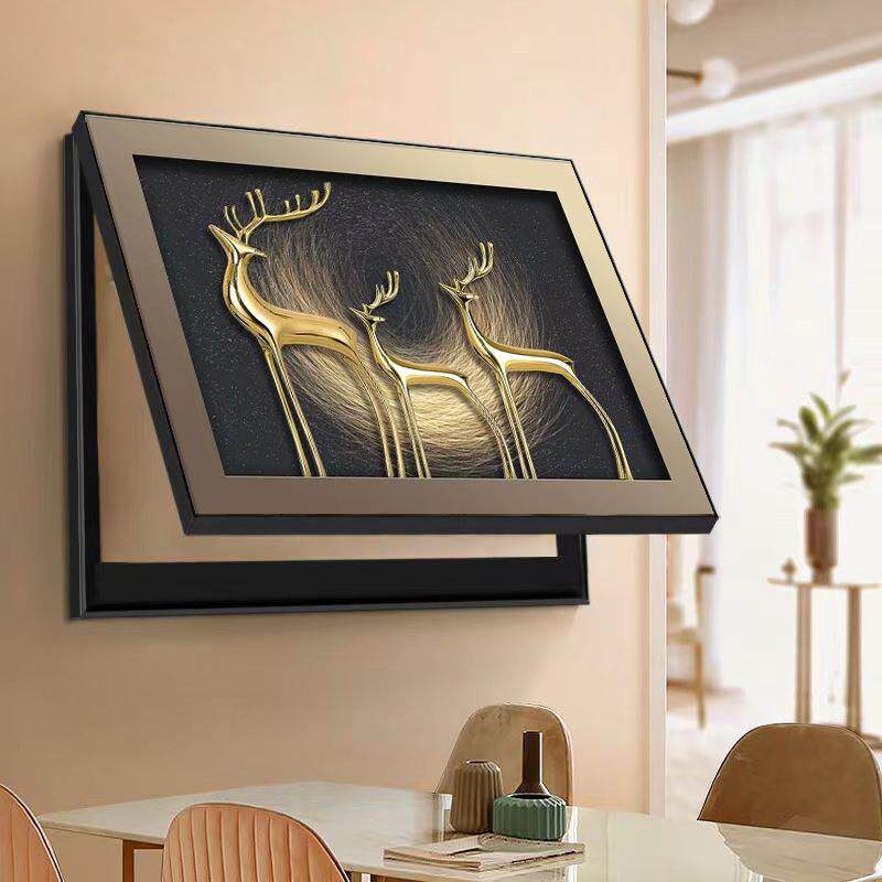 轻奢电表装饰画遮挡麋鹿简约现挂代配电CPS箱箱餐厅关电闸盒总开