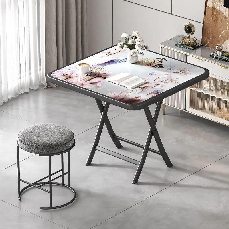 可折叠家用休闲小户型餐桌桌简易方桌出租屋饭便携桌式小一ATW体