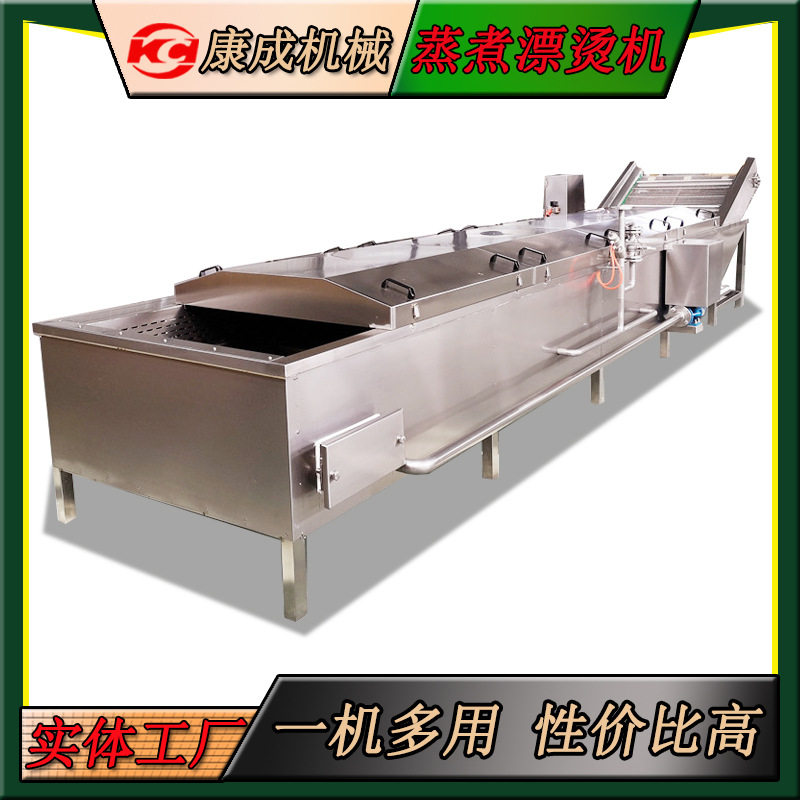 供应速冻山野菜杀青机脱水黄瓜片杀青漂烫机隧道式雪里红漂烫机