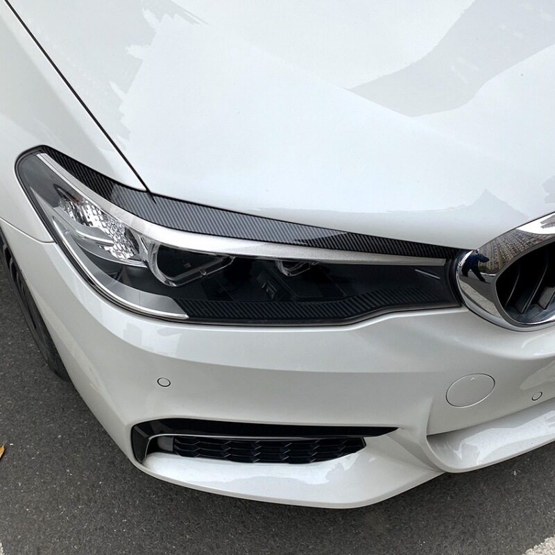 适用宝马5系G30525i530i2017-2021前大灯灯眉外饰车贴改装