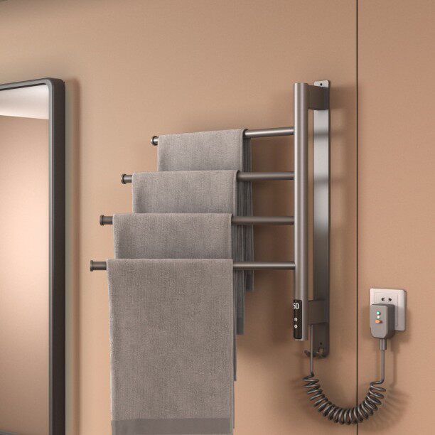 龙鼎电热毛巾架卫生间电加热烘干架家用智能除菌浴巾架轻奢毛巾架