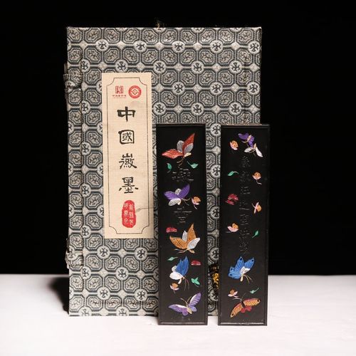 歙县老胡开文墨厂凝香超漆烟油烟墨墨块墨条墨锭古法手工蝴蝶徽