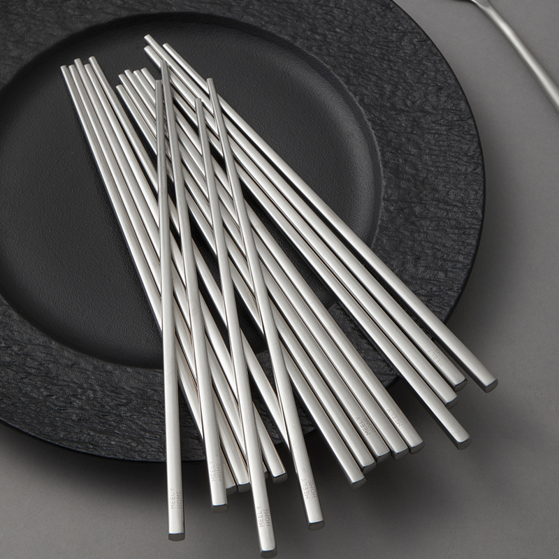 米立风物304不锈钢筷子家用高档新款纯色快子单人装餐具方形公筷