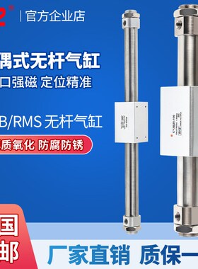 气动磁偶式无杆气缸RMS滑台CY1B/CY3B10/15/20/32/40-300-600-750