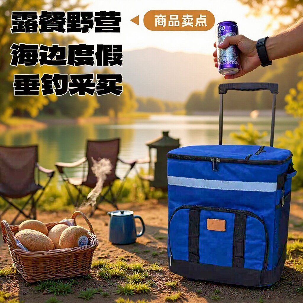 拉杆车载户外便携保温冷藏箱