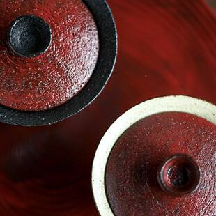 先生雕塑泡茶碗手作泥红色化妆盖碗开陶片土紫故宫红雕砂晴古拙日