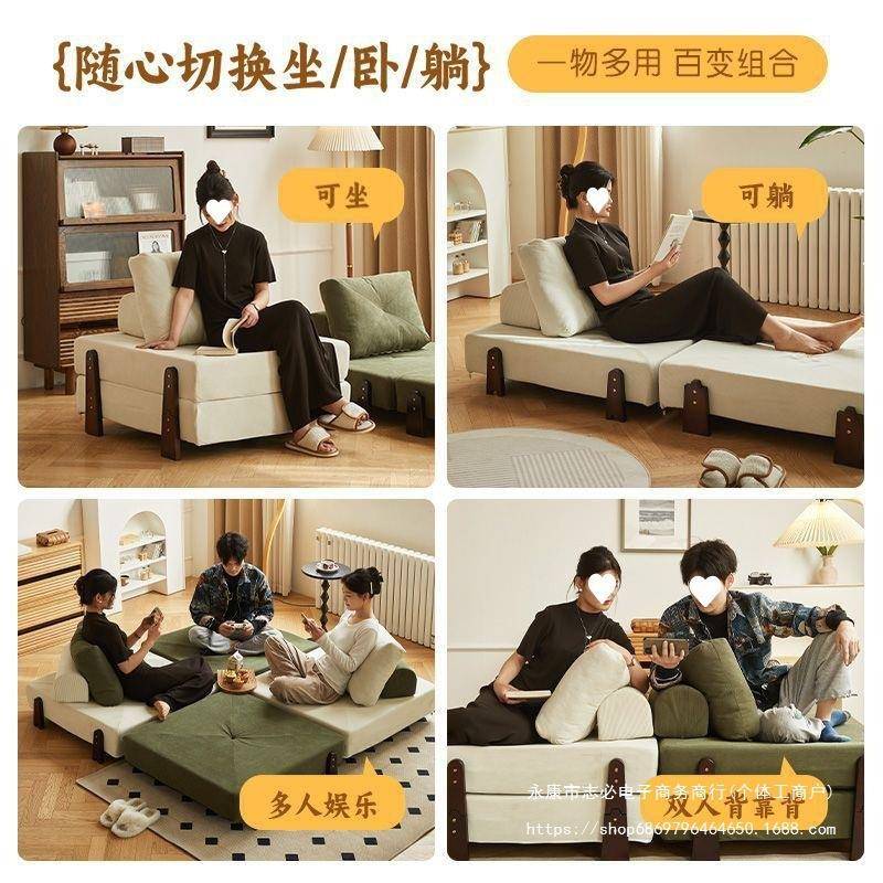 人沙发单人发床可躺可睡地垫式榻WCW米阳台飘窗沙发懒榻躺沙椅午