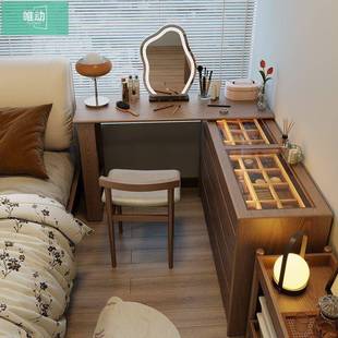 实BGP木柜梳室妆台尾收纳柜化妆台转斗角书桌一体卧床现代简约化