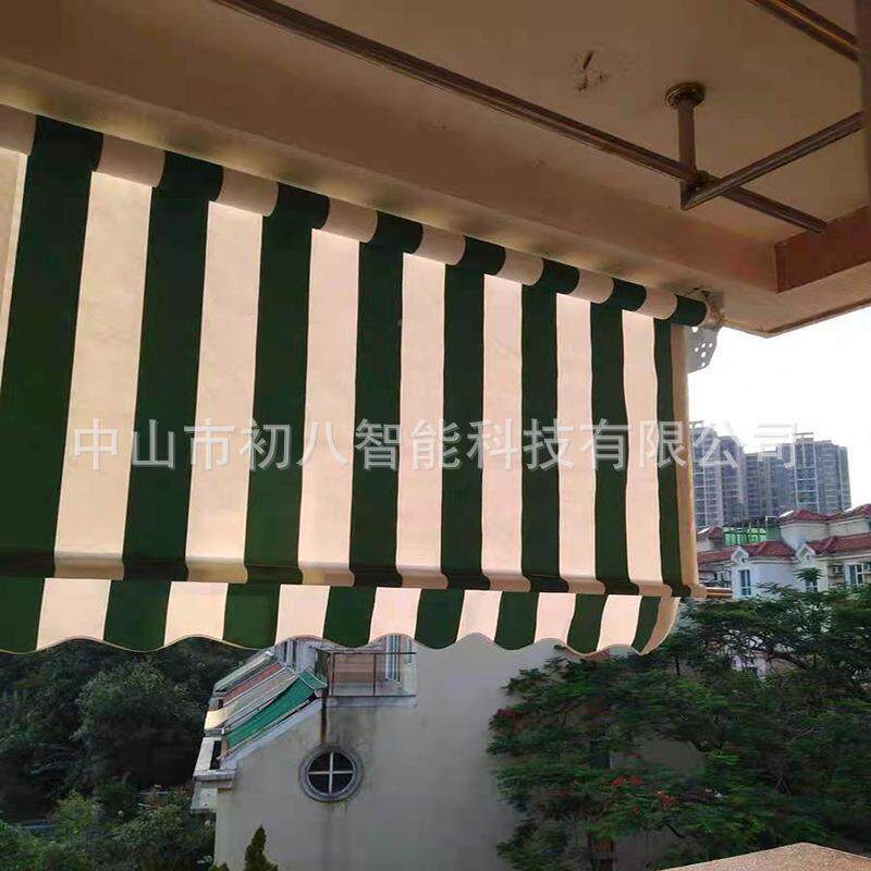 店面垂吊帘遮阳cl蓬台店面电动直遮阳棚窗帘遮光伸缩卷帘阳雨棚