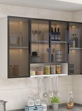la太空铝环保吊柜玻壁璃门厨墙壁柜阳房台浴室防晒挂柜挂式橱652Y