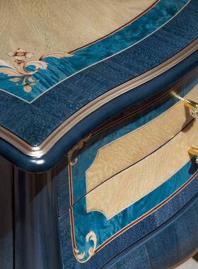 10286式多木功能床头实柜奢华欧别墅床边柜实木雕刻宫廷卧室柜子