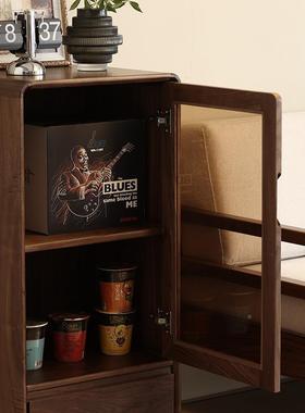 北黑美胡木19863实木边柜视电边柜立柜酒柜高低柜餐边柜全实木原